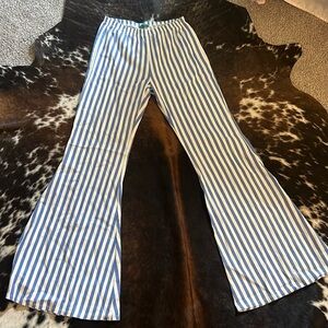 Blue striped bell bottoms